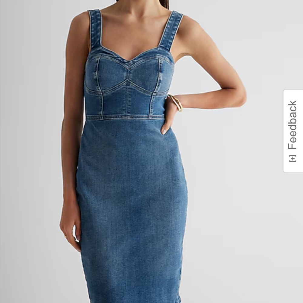 Express Blue Denim Overall Dress